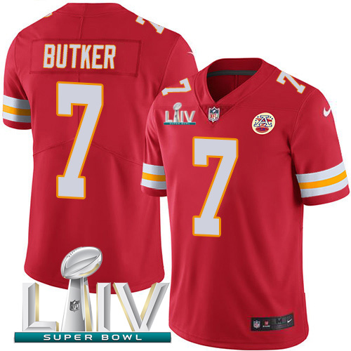 Kansas City Chiefs Nike #7 Harrison Butker Red Super Bowl LIV 2020 Team Color Men Stitched NFL Vapor Untouchable Limited Jersey